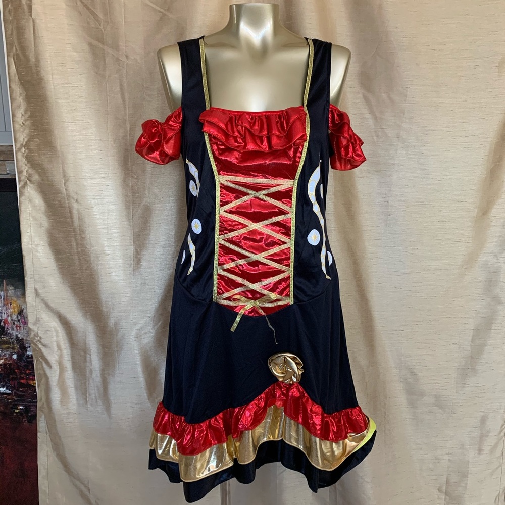 HALLOWEEN COSPLAY COSTUME WOMEN EMOJI SALSA SPANISH DRESS SIZE SMALL/MEDIUM